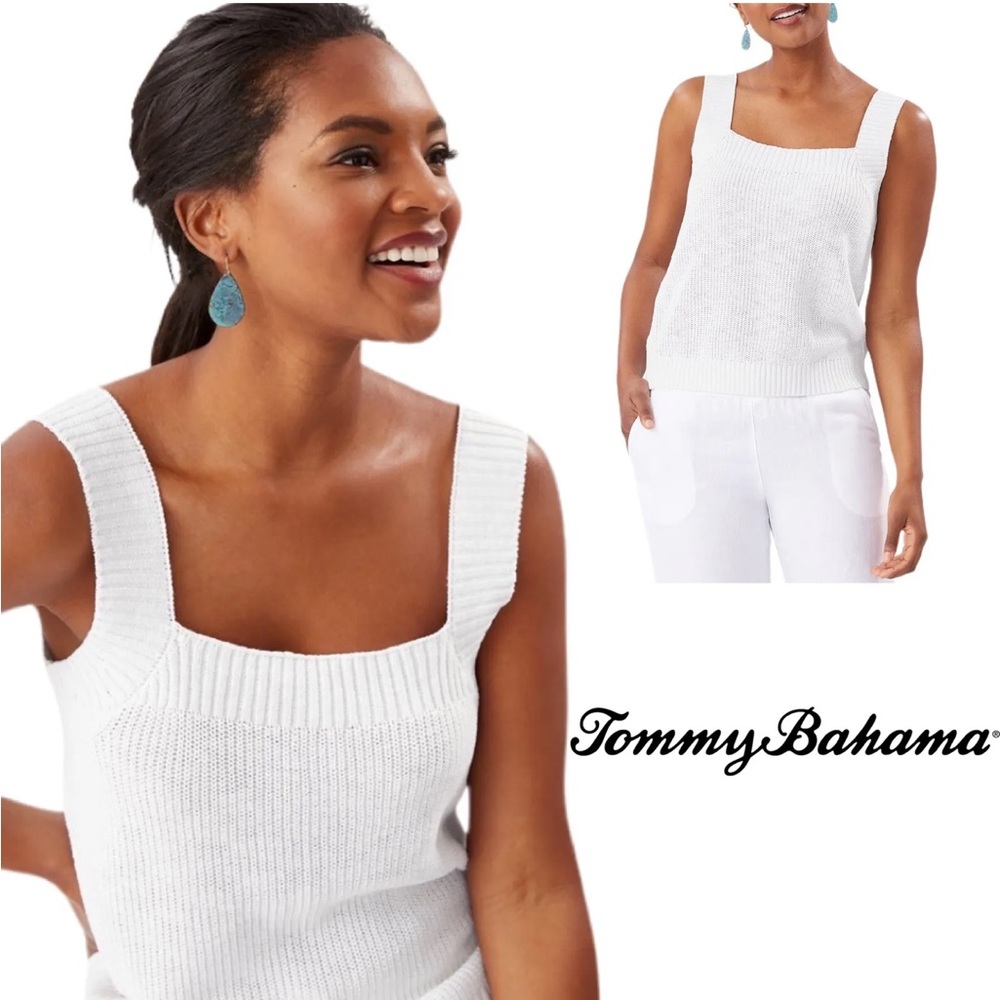 NEW With tags Tommy Bahama Women’s Sanibel Sweater Tank in natural Size large
